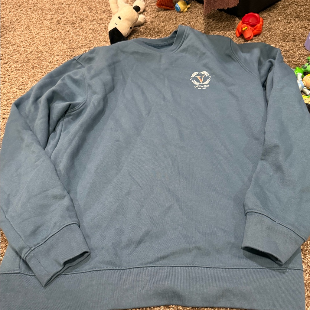 Mens Blue Crewneck Sweater Little Spot See Image